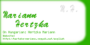 mariann hertzka business card